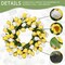 24" Yellow Tulip Spring Wreath – Silk Front Door Wreath with Green Leaves, All-Season Farmhouse Porch, Wall, Living Room & Wedding Decor